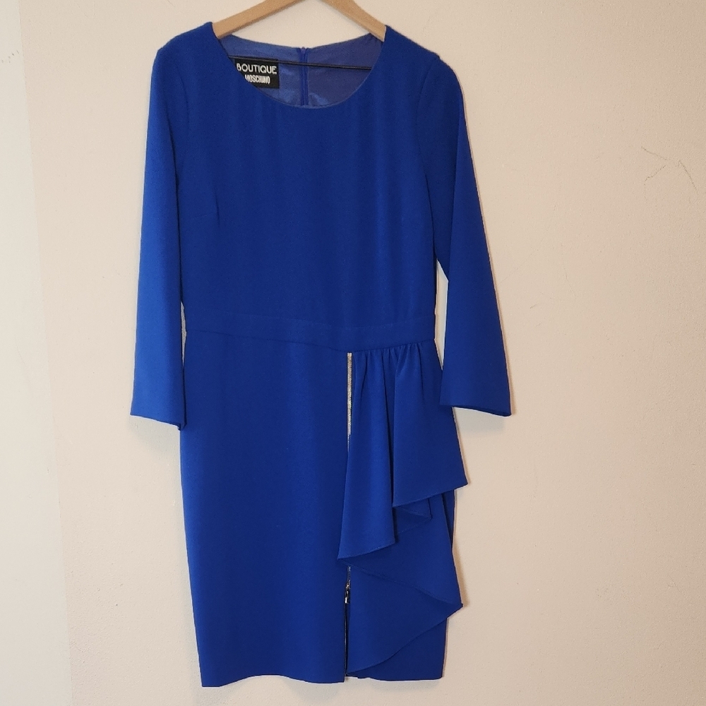 Moschino Boutique Royal Blue Long Sleeve Dress Sz M